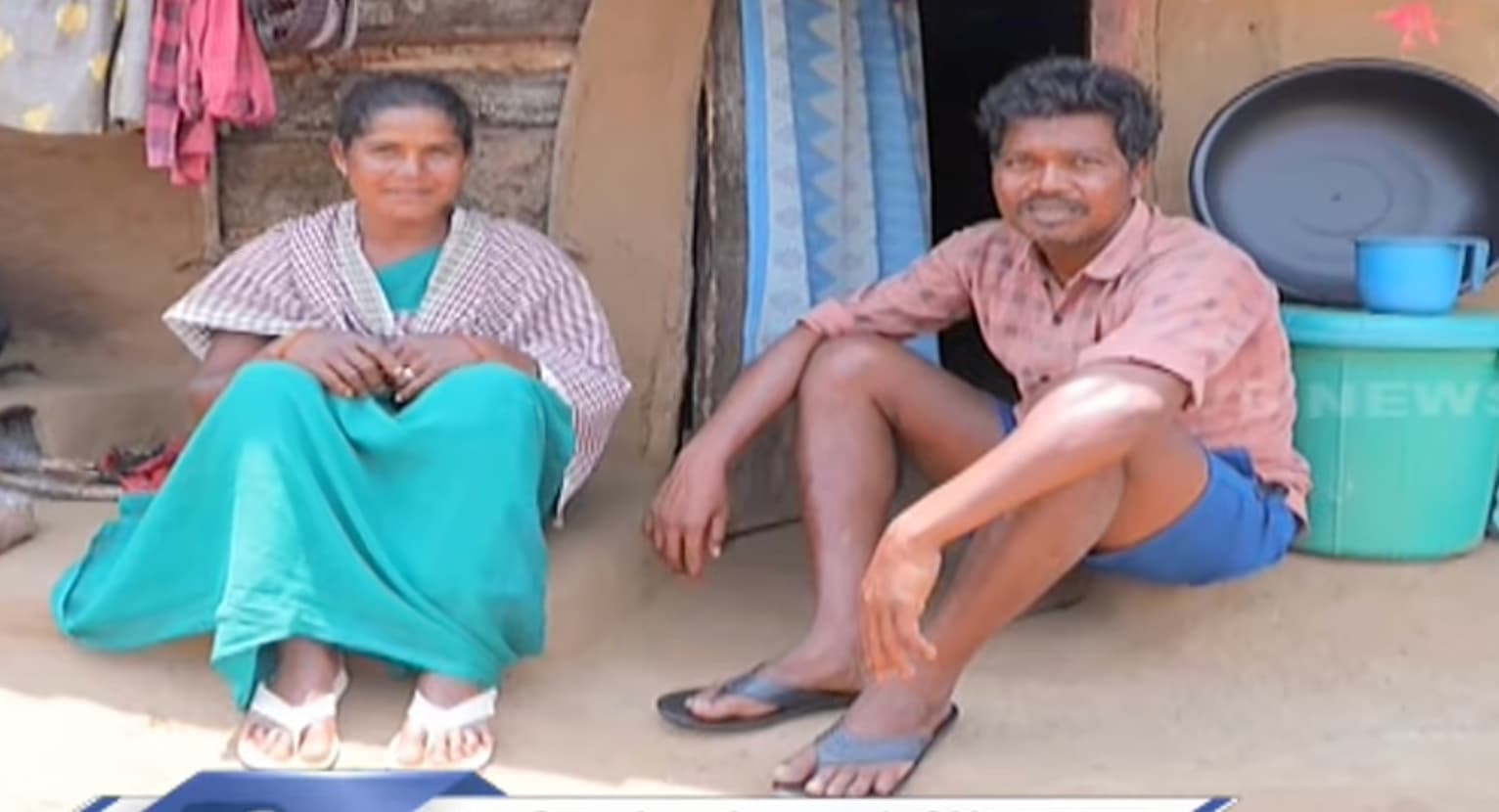 Tribal women waiting at Pedhapadu slipper distribution